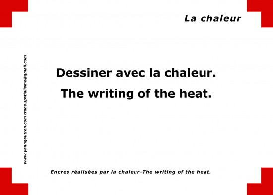 The writing of the heat – Yann Gautron.